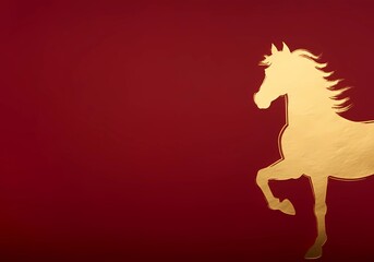 Happy Chinese Horse Year Advertisement Empty Greeting Card For Your Design With Horse Design