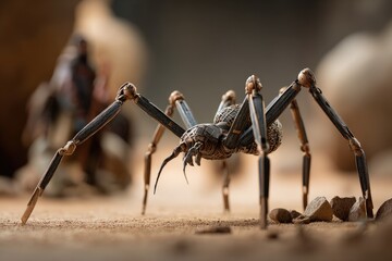 Mischievous Anansi Spider Character in Natural Light
