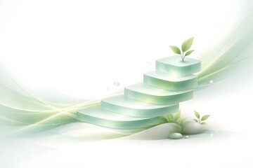 Abstract Christmas tree design with green wave patterns and swirling light lines creates a vector illustration wallpaper featuring a motion curve star backdrop for a festive holiday card