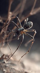 Humanoid Spider Trickster in Storybook Style Scene
