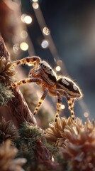 A humanoid spider with clever, mischievous features