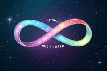 Holographic Infinity Loop Glowing in Deep Space