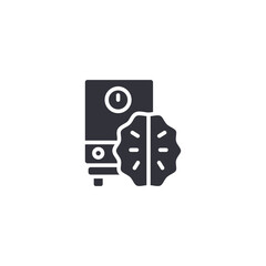 Fototapeta premium Smart analytics processor icon representing data analysis, energy insights, and intelligent utility performance systems.