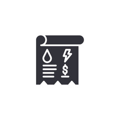 Energy report document icon representing utility statistics, consumption summaries, and digital billing analysis systems.