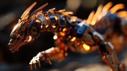 Cinematic Cybernetic Dragon in Fantasy Sci Fi Scene
