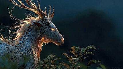 Ancient Qilin Guardian Bathed in Natural Light
