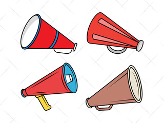 Cheer Megaphone SVG Cut Files Bundle | Cheerleading Silhouette | Sports Megaphone Vector | Cheer Megaphone Clipart | Outline | Cheers Team Spirit Design