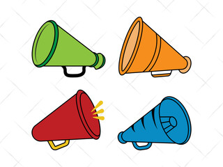 Cheer Megaphone SVG Cut Files Bundle | Cheerleading Silhouette | Sports Megaphone Vector | Cheer Megaphone Clipart | Outline | Cheers Team Spirit Design