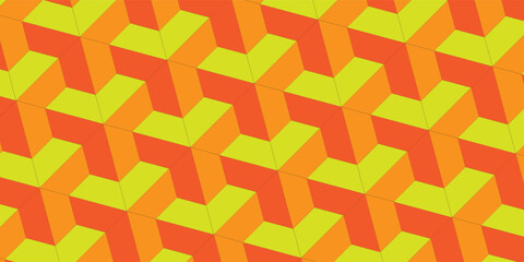 Fototapeta premium Geometrical pattern design in orange background for banner, textile or carpet texture elegant.