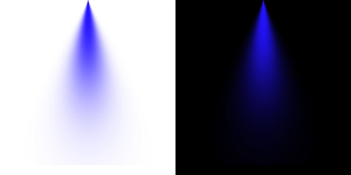Realistic Blue Spotlight Beam for Stage Illumination on Transparent Background
