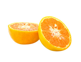 half of orange , Navel orange on transparent png