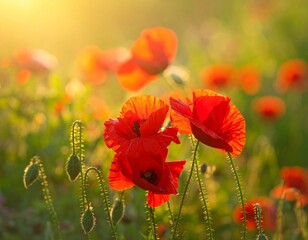 Obraz premium Mohnblumen blühend im Frühling