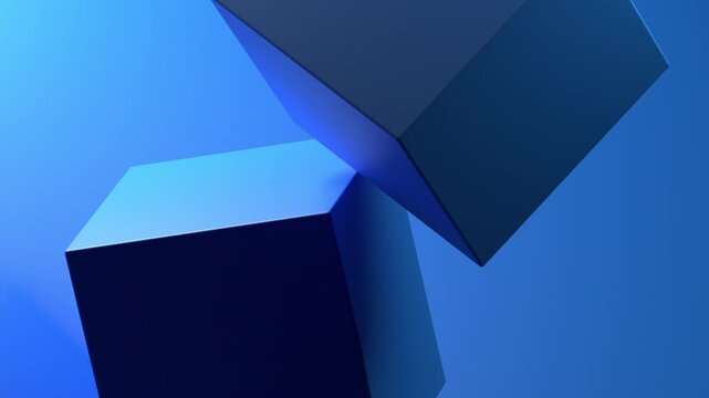 Abstract motion design, blue minimalist video background, 4k seamless loop animation, 3d render