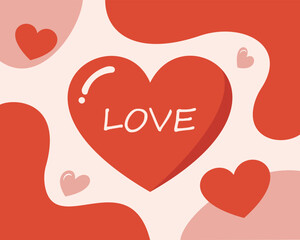Love Heart Illustration with Romantic Valentine Background