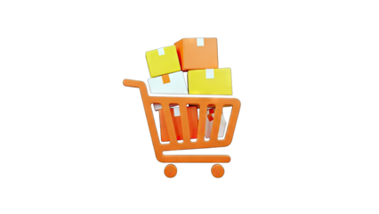 Shopping Cart with Boxes: Delivery Concept