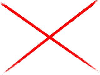 A striking image featuring a bold red x mark against a black background