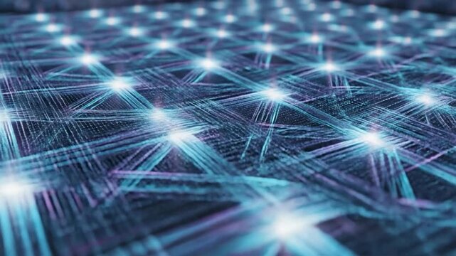 Intricate blue and purple fiber weave pattern