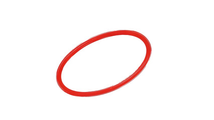 Red rubber O-ring seal isolated on a transparent background gasket 1