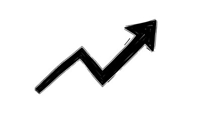 Hand drawn white arrow on transparent background isolated on a transparent background