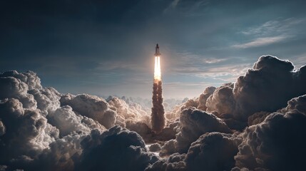 A rocket launching into space, its smoke trail etching the numbers 2026 in the sky, 8k, realistic, full ultra HD, high resolution, cinematic photography