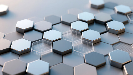 Hexagonal patterns create a modern and sleek design on a surface