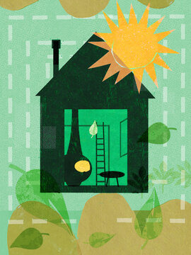 Cosy cabin with wood burning stove