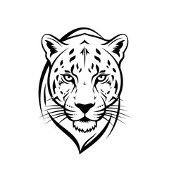 Black and White Leopard Head Illustration. © Taufiq