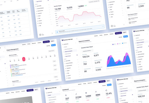 Multi Screen Website Interface App Design Presentation Mockup