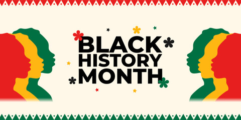 Fototapeta premium Vector illustration of Black History Month social media template
