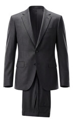 Charcoal grey slim-fit evening suit.