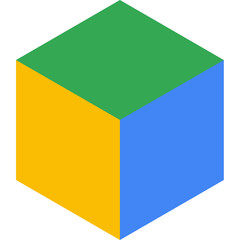 Obraz premium Isometric Cube and Polygon Icon