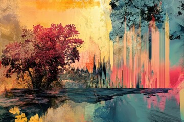 Abstract environment blending nature and color