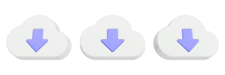 download cloud 3d rendering icon white color