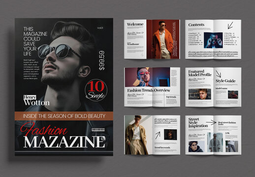 Luxury Men Fashion Magazine Layout Template