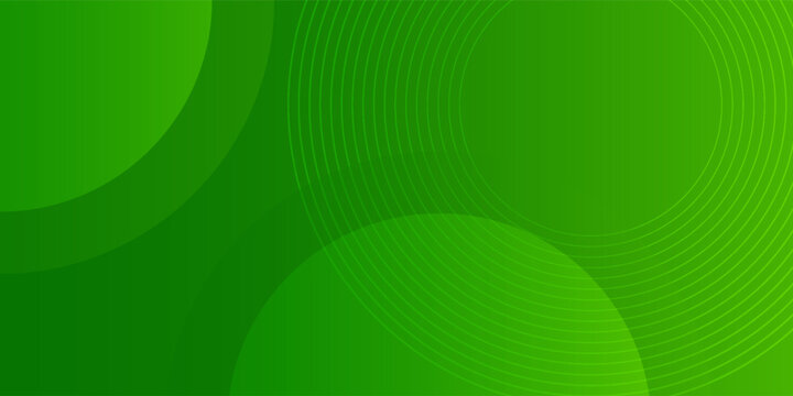 Green circle shape and line gradient abstract background