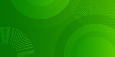 Green circle shape and line gradient abstract background. Modern shapes combination