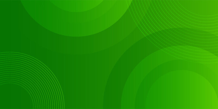 Green circle shape and line gradient abstract background. Modern shapes combination