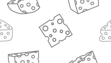 Cheese doodle pattern background. Cheese Seamless Pattern. Cheese background pattern. Hand drawn of outline 