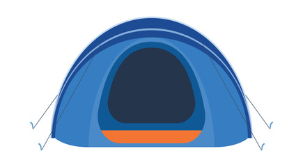 Camping tent vector design showing a blue tent ready for outdoor activities at a campsite