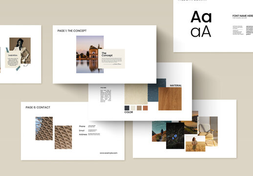 Minimal Brand Visual Moodboard Design Template Layout
