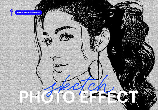 Hand Drawn Sketch Photo Effect Template