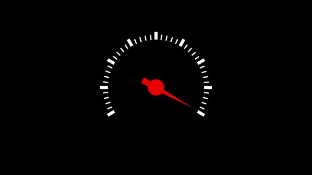 Animated speedometer and rating meter ideal for speed tests, performance indicators, and internet speed visuals.