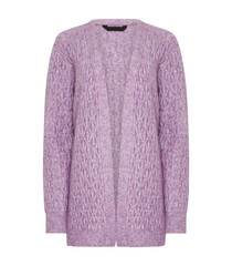 Blank long sleeve sweatshirt mockup front view, pink color women's Sweater isolated on transparent background, stylish long-length Pink Cable Knit Sweater