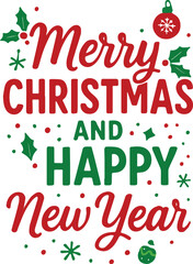 Red and Green Christmas and New Year Wishes