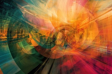 Dynamic abstract bloom with fiery motion