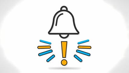 Notification bell with exclamation mark indicating alert