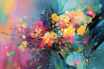 Playful abstract confetti with luminous accents