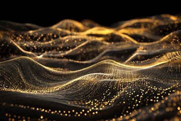 Golden abstract waves with rhythmic flow