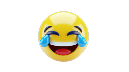 Laughing Emoji with Tears on White Background