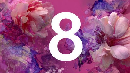 Creative International Womenâ€™s Day logo with the number 8 and 2025 campaign theme #AccelerateAction. 